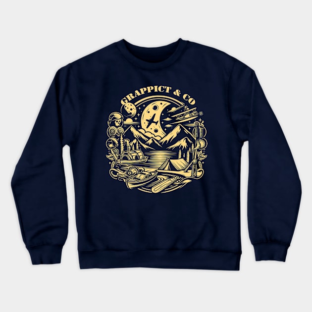 Outdoor adventure activity Crewneck Sweatshirt by grappict